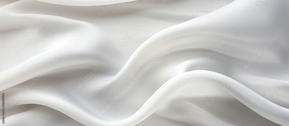 Close-up of textured white fabric with large wave Close-up of textured white fabric with large wave
