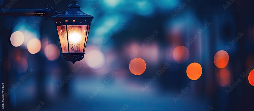 Street light glowing at night Street light glowing at night
