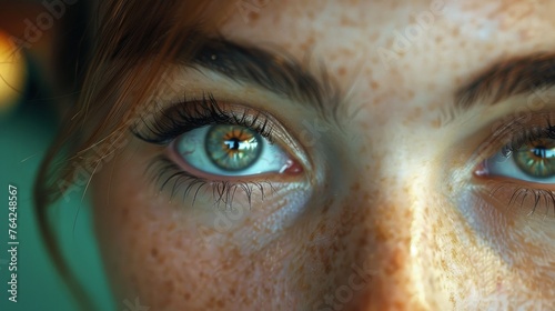 Close Up Portrait of a Woman With Blue Eyes