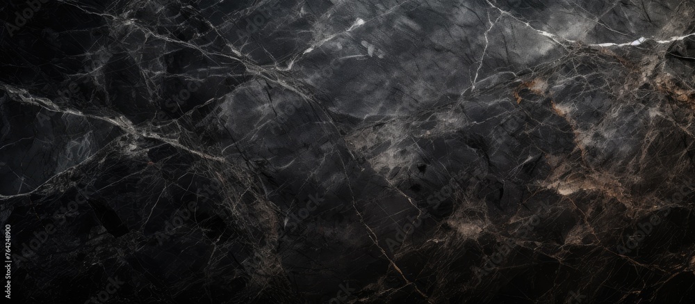 Abstract black marble slab surface