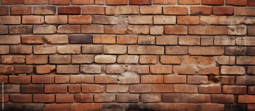 Close-up of hole in brick wall with textured background - obrazy, fototapety, plakaty 