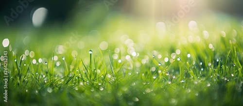 Close-up of dewy grass