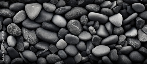 A pile of monochrome rocks up close