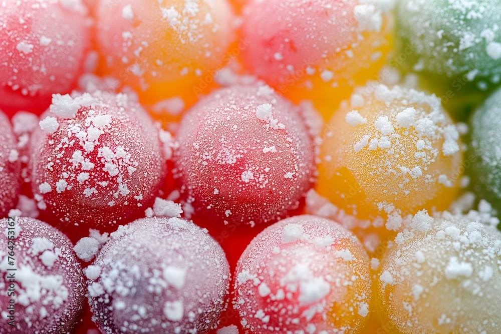 Frozen colorful fruits as background closeup, frozen fruits closeup, frozen fruits Frozen colorful fruits as background closeup, frozen fruits closeup, frozen fruits