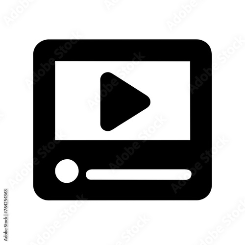 Video play button icon vector silhouette graphic element symbol illustration on a Transparent Background