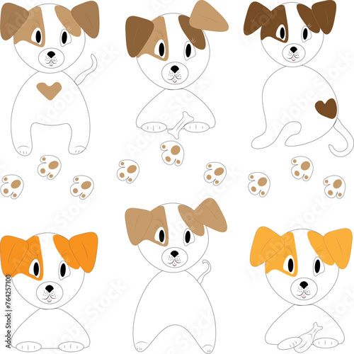 A set of small spotted Jack Russell puppies photo