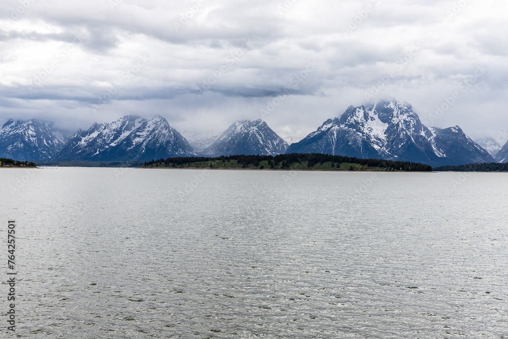 View on Mountains and Jackson Lake  Grand Tetons National Park