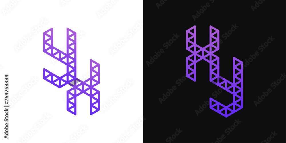 Letters XY and YX Polygon Logo, suitable for business related to polygon with XY or YX initials Letters XY and YX Polygon Logo, suitable for business related to polygon with XY or YX initials