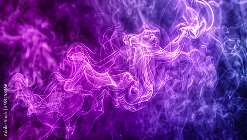 Abstract Smoke Motion, Colorful Design with Curves and Space Background