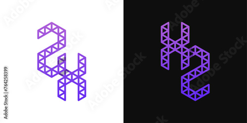 Letters XZ and ZX Polygon Logo, suitable for business related to polygon with XZ or ZX initials photo