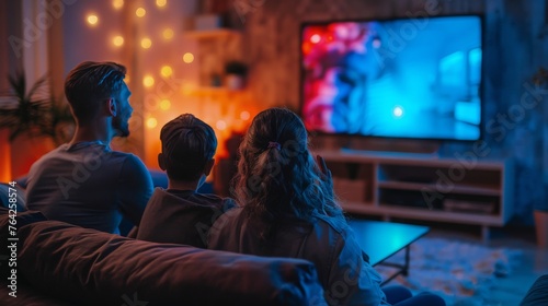 Group Watching Movie in Room © olegganko