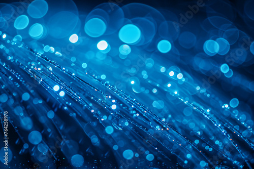 Futuristic Blue Light Technology, Digital Network and Communication
