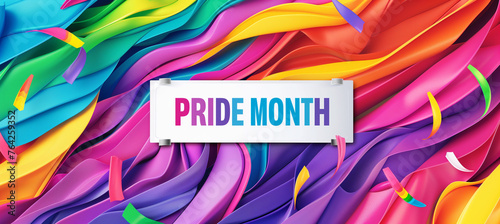 LGBTQ pride month banner and celebration of gay and transgender awareness