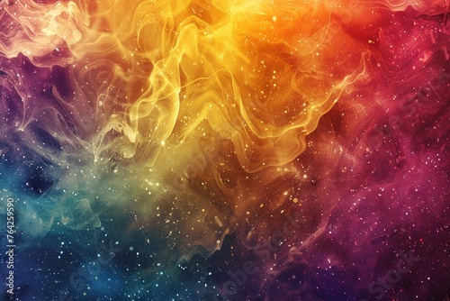 Cosmos abstract background features a colorful and dreamy depiction of a galaxy nebula photo