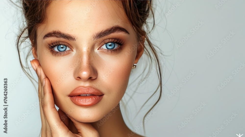 Woman With Freckled Hair and Blue Eyes Woman With Freckled Hair and Blue Eyes