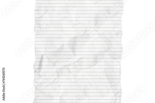 White Torn Paper, Crumpled with Black Lines