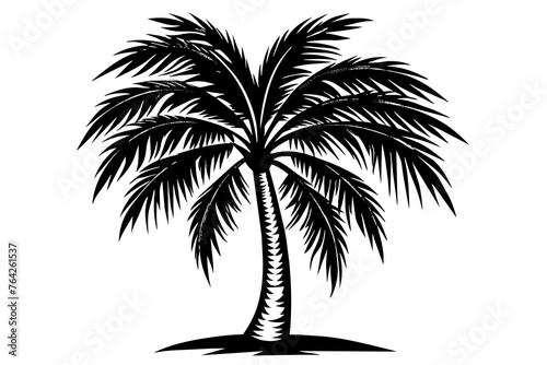 palm tree silhouette vector art illustration