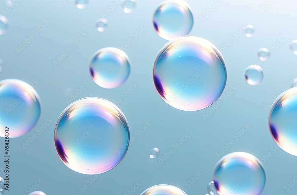Macro close up of soap bubbles. Transparent drops liquid bubbles molecules. Colorful Abstract Background. Macro close up of soap bubbles. Transparent drops liquid bubbles molecules. Colorful Abstract Background.