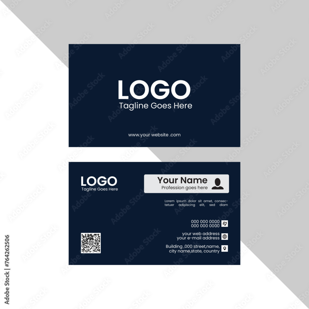Business card design template, Clean professional business card template, visiting card, business card template.