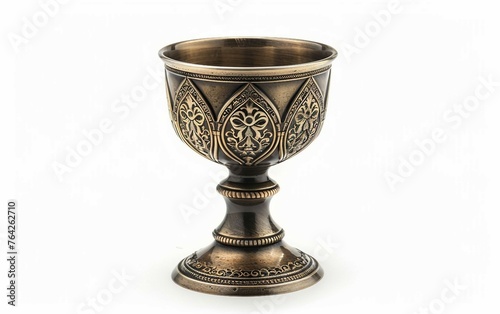 Sacred Chalice Symbol of the Last Suppe Isolated on White Background.