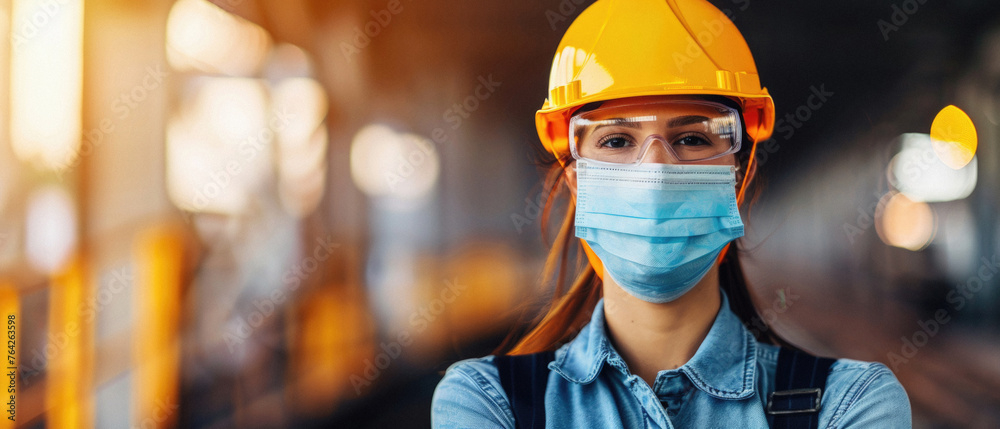Portrait of female warehouse worker working in logistic commercial storage interior retail goods boxes supply. Woman storehouse employee manager at work, distribution, industrial sorting and delivery. Portrait of female warehouse worker working in logistic commercial storage interior retail goods boxes supply. Woman storehouse employee manager at work, distribution, industrial sorting and delivery.