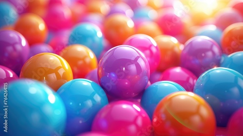 Colorful bright balls 3d rendering of different colored spheres