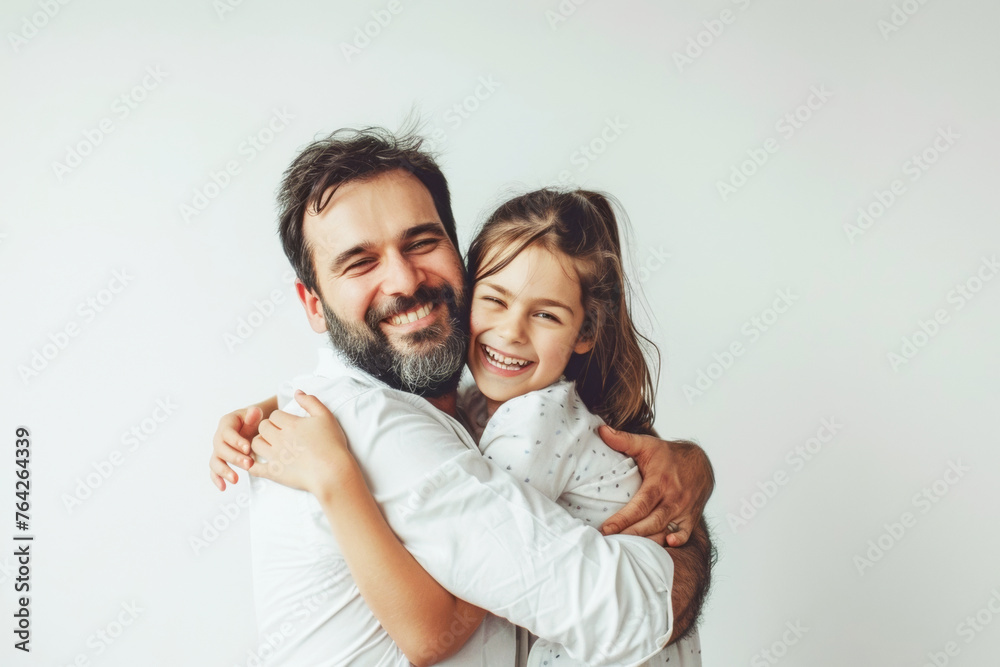 Dad holding his little daughter at home, smiling and have fun. Happy Father's Day Dad holding his little daughter at home, smiling and have fun. Happy Father's Day