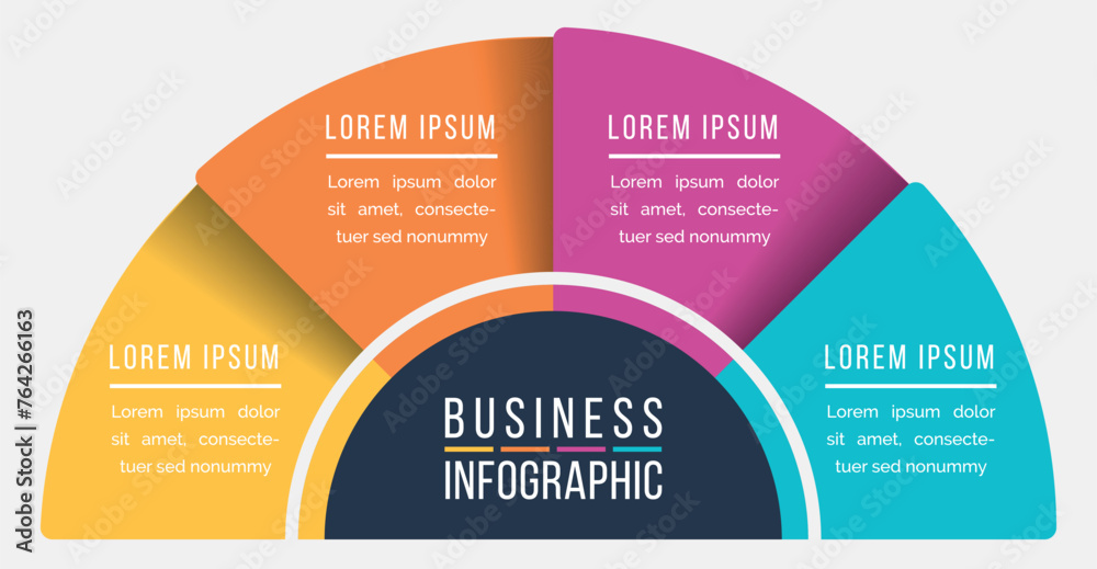 Fototapeta premium Infographic 4 options or steps design template for business information