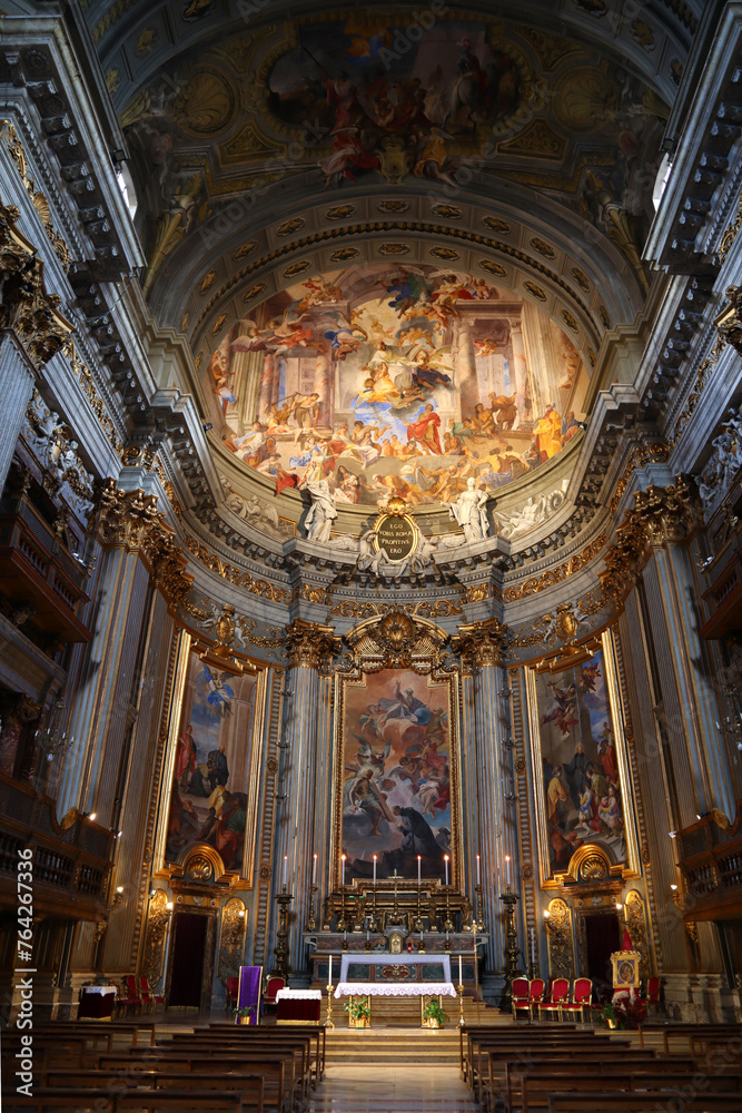 Interior of Church of San Macuto in Rome, Italy