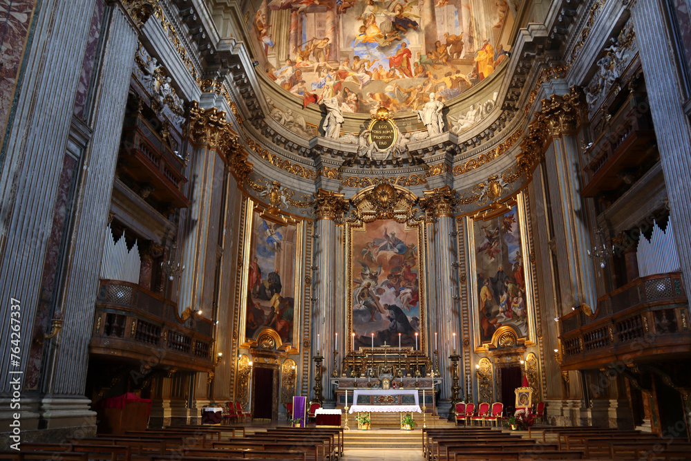 Interior of Church of San Macuto in Rome, Italy	
