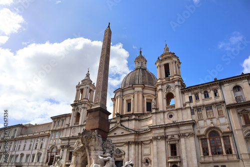 Church Sant'Agnese in Agone at Piazza Navona in Rome, Italy	
