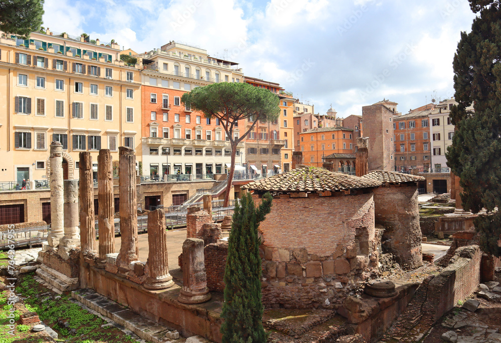 Sacred area of Largo Argentina in Rome, Italy	
