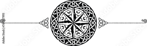 Elegant Celtic Symbols Header - Spiral, Triquetra, Knot Ring, Compass Rose