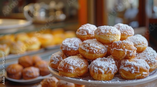 Fototapeta Naklejka Na Ścianę i Meble -  Transport yourself to the streets of Naples with our authentic Zeppole, a classic Italian delicacy enjoyed worldwide