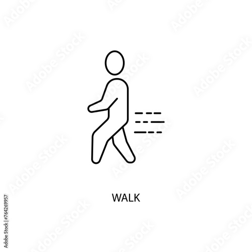 walk concept line icon. Simple element illustration. walk concept outline symbol design.