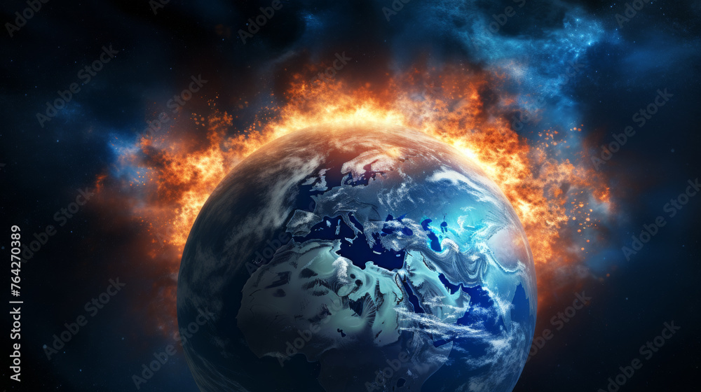 Environmental issue of earth burning