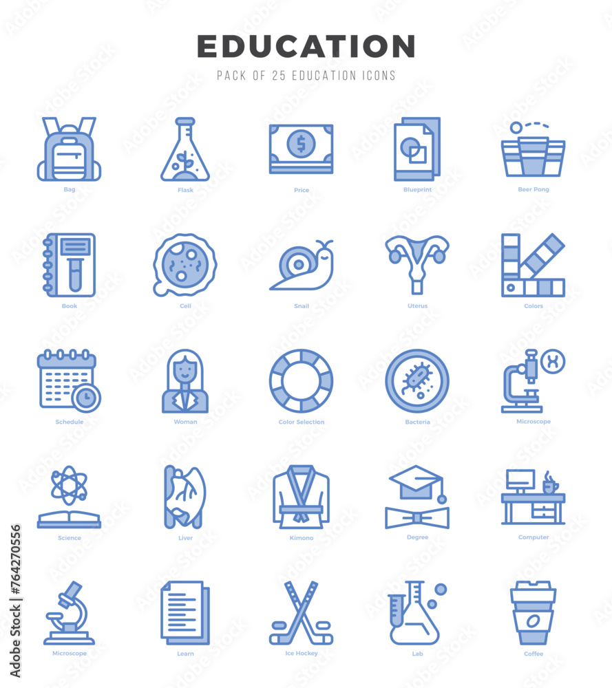 Education web icons in Two Color style.