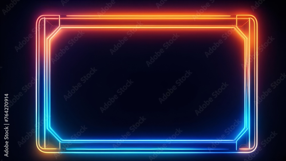 Abstract neon frame on a dark background. Abstract neon frame on a dark background.