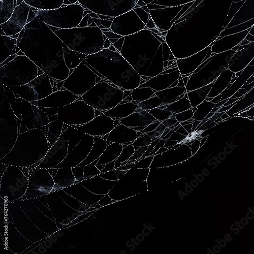spider web isolated on black background. generative ai © Alexander Odessa 