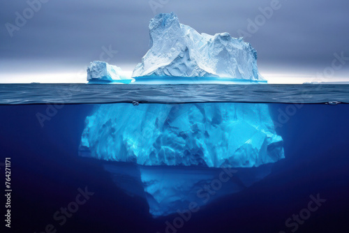 Iceberg With Its Visible and Underwater Part, Hidden Potential Beneath the Surface