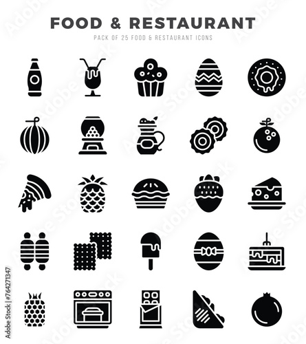 icons set. Food and Restaurant for web. app. vector illustration.