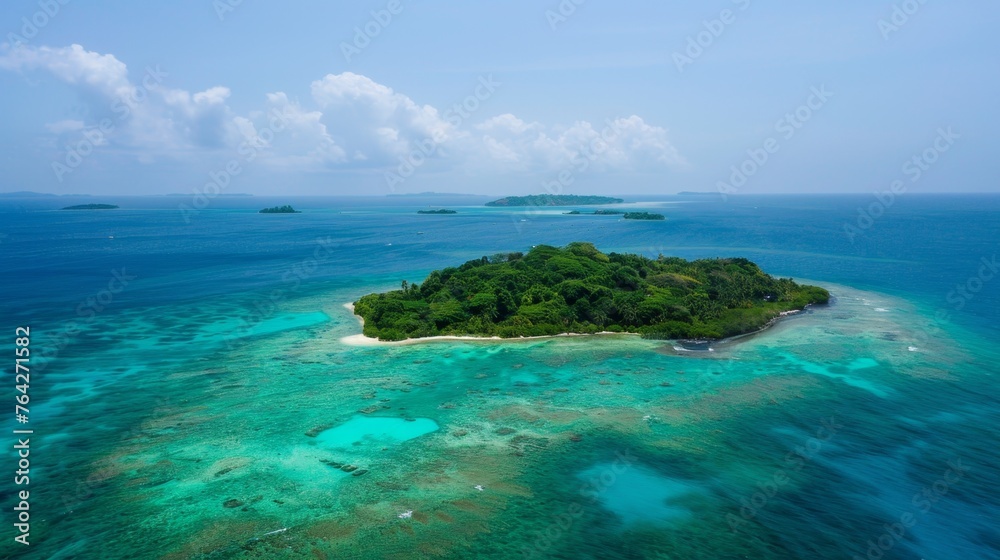 Small Island Amidst Vast Ocean