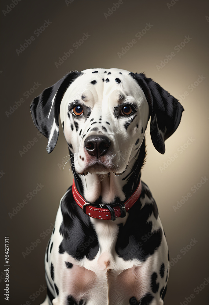 Half body Dalmatian dog portrait