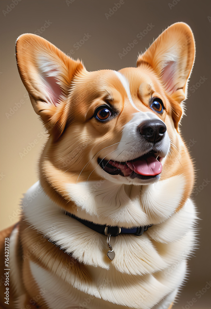 Half body Corgi dog portrait Half body Corgi dog portrait