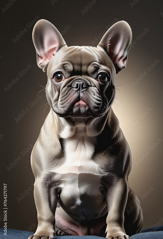 Half body French Bulldog portrait