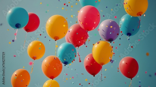 Colorful Balloons Floating in the Air