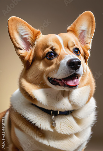 Half body Corgi dog portrait © Anoottotle
