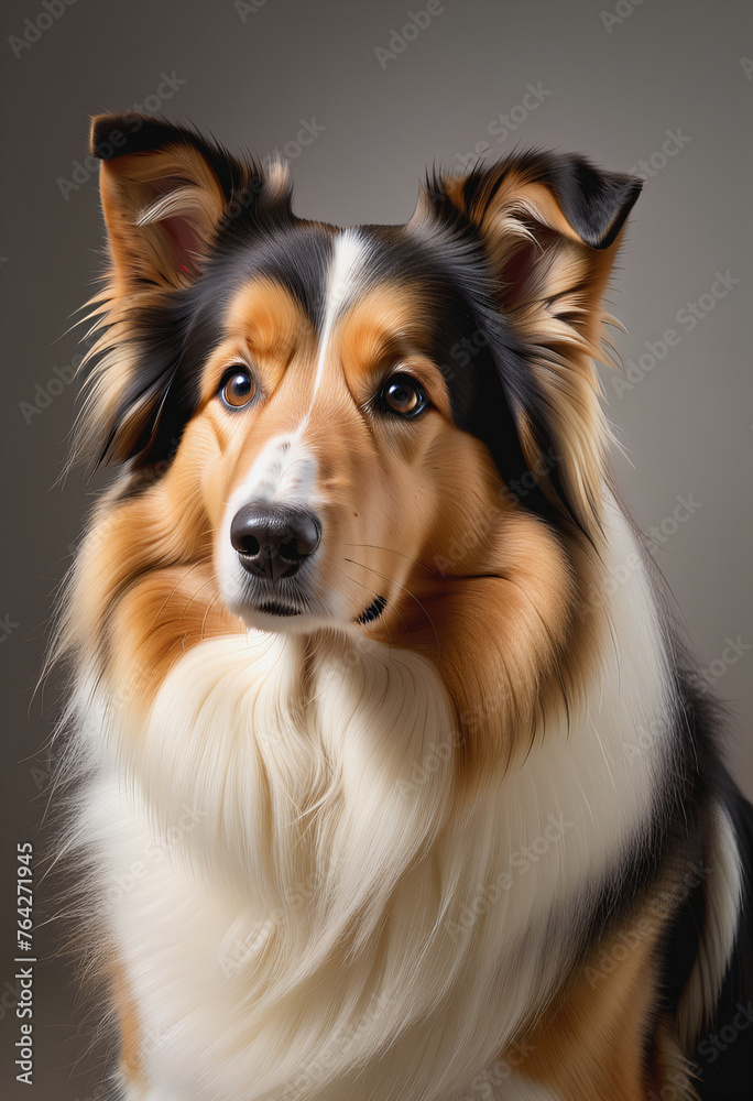 Half body dog portrait
