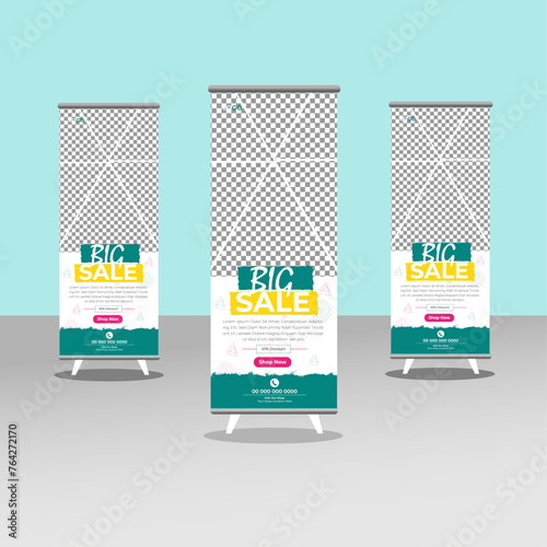 Shopping sale rollup banner design 