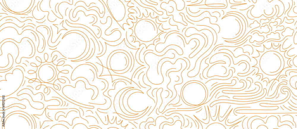 Sun, moon, cloud line art pattern Weather forecast Sun, moon, cloud line art pattern Weather forecast
